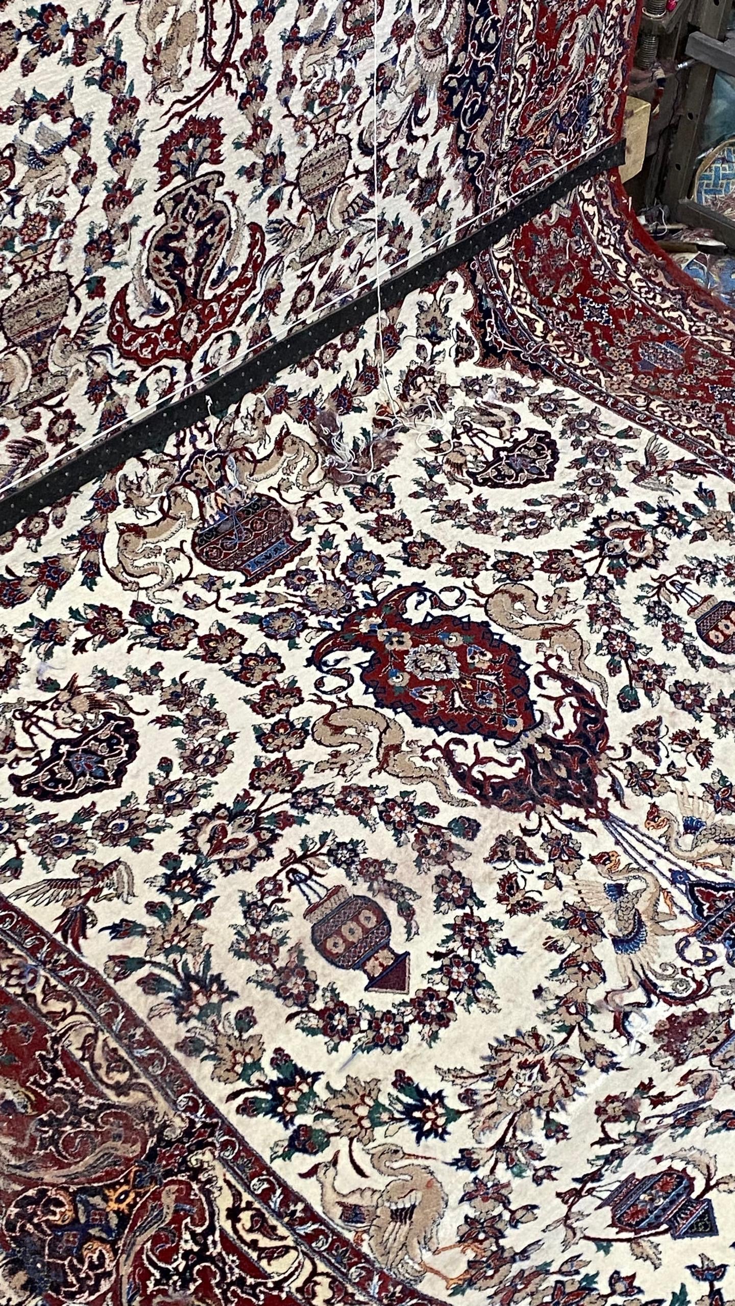 Gandil & Birds By Master Weaver Farsad Bagher Seirefian