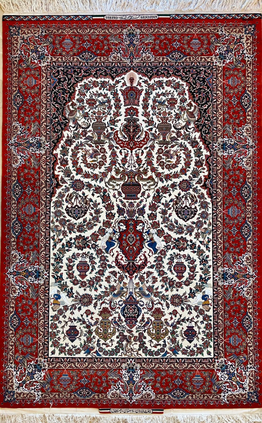 Gandil & Birds By Master Weaver Farsad Bagher Seirefian