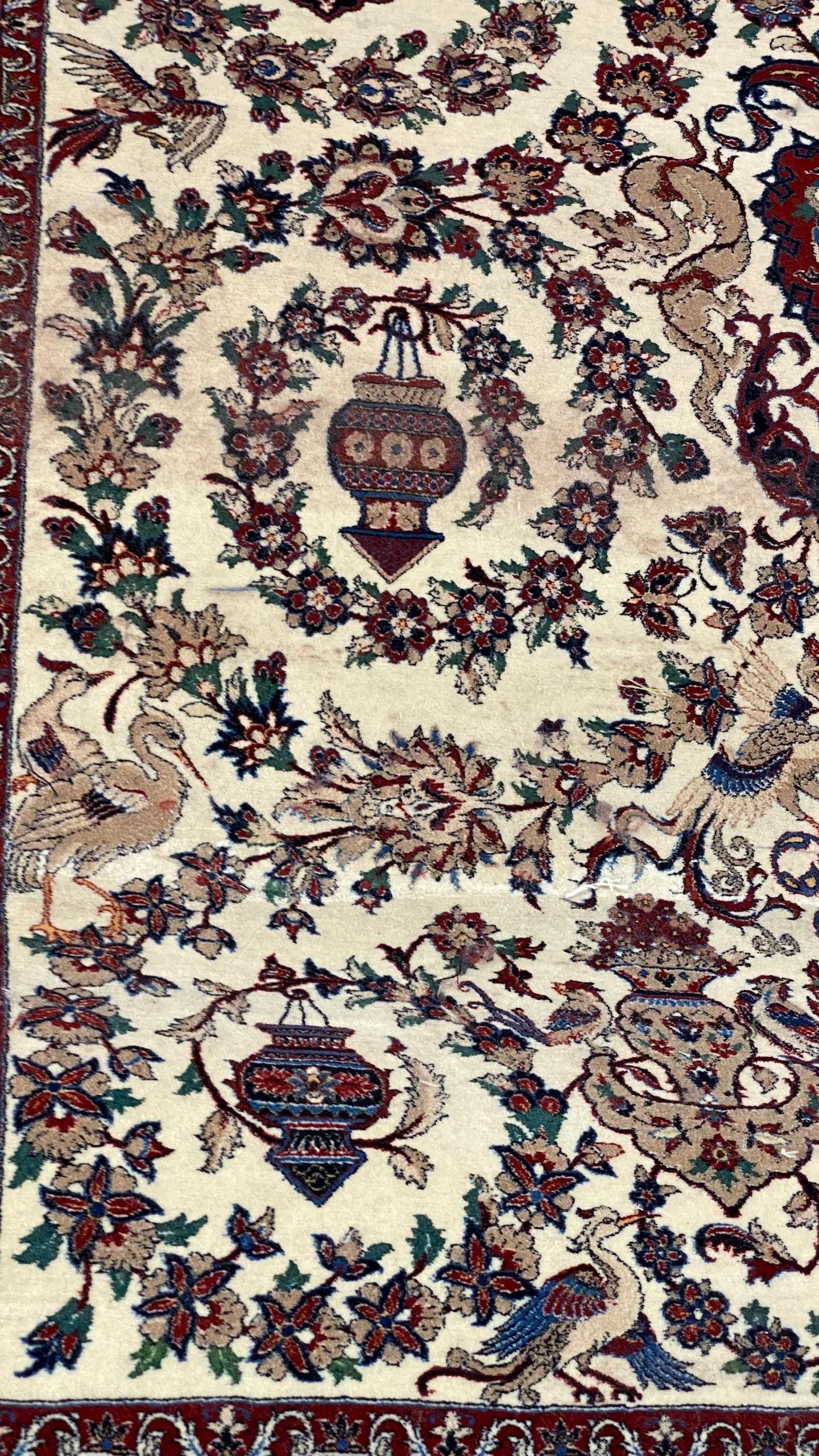 Gandil & Birds By Master Weaver Farsad Bagher Seirefian