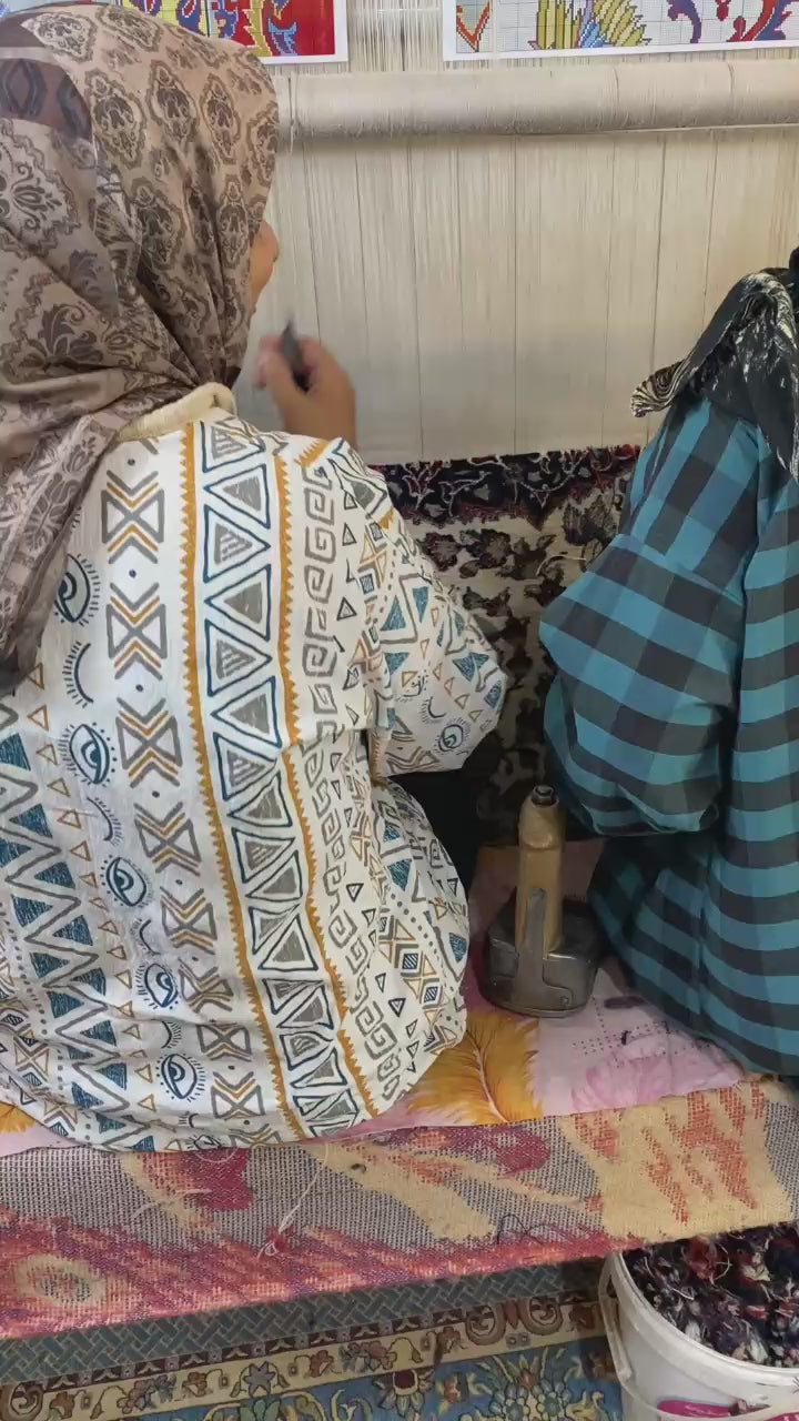 Gandil & Birds By Master Weaver Farsad Bagher Seirefian